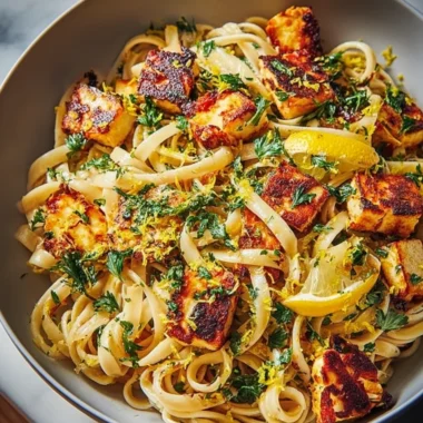 Crispy Halloumi Pasta with Lemon Zest Recipe