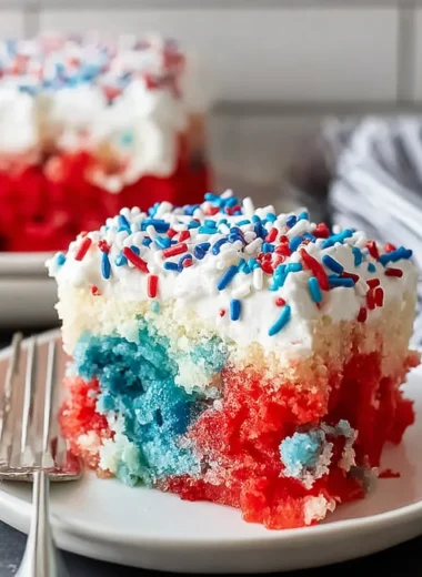 Delightful Red, White, & Blue Poke Cake Recipe