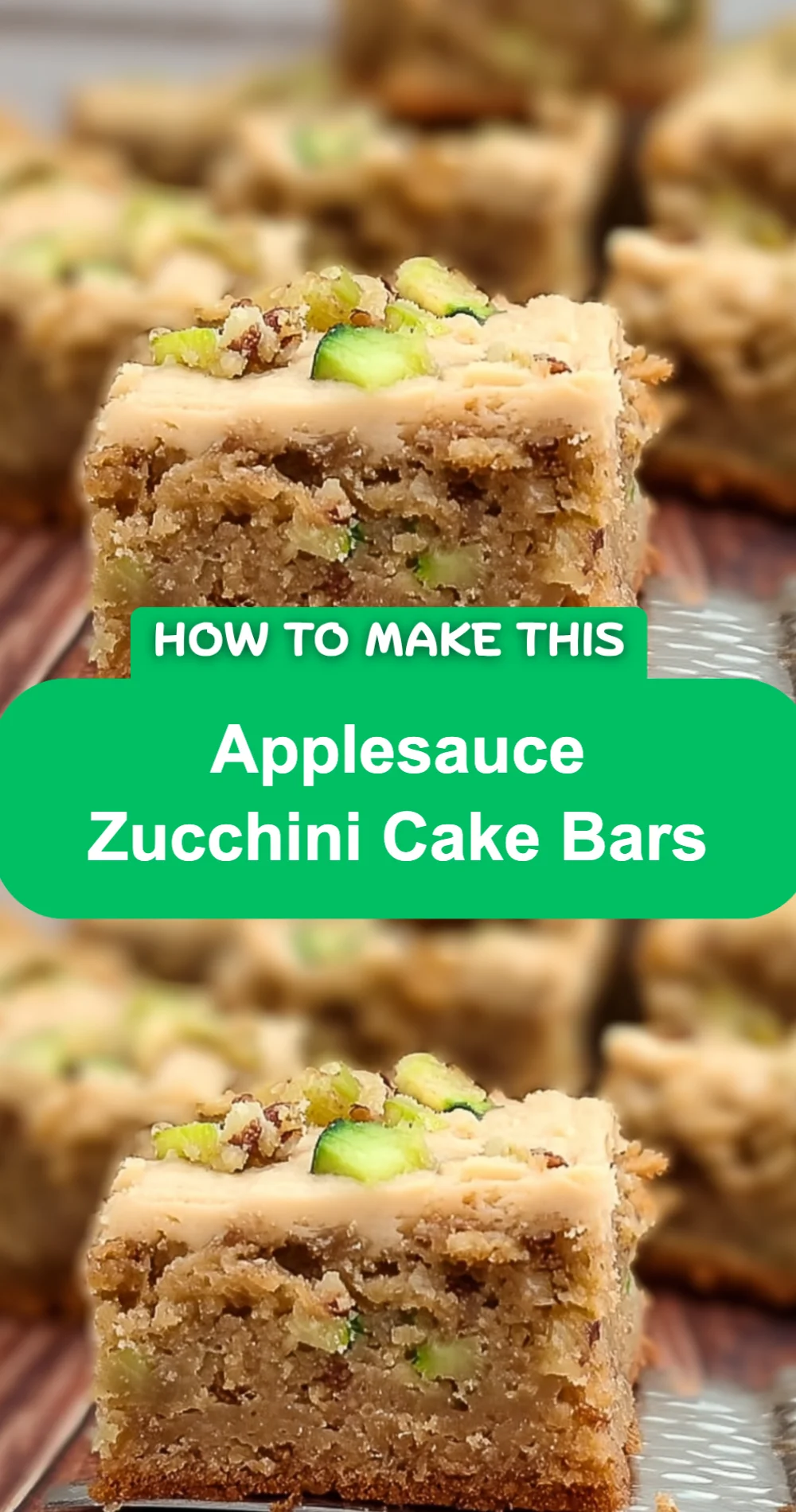 Deliciously Easy Applesauce Zucchini Cake Bars Recipe