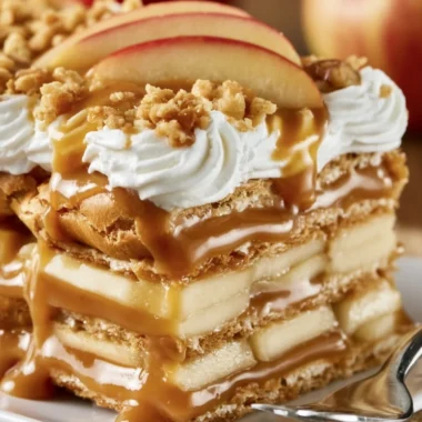Deliciously Easy Caramel Apple Eclair Cake Recipe