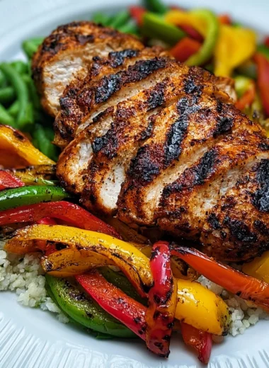 Grilled Chicken & Rainbow Peppers Power Plate Recipe