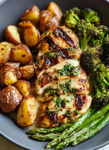 Ultimate Garlic-Herb Chicken Bowl Recipe with Roasted Potatoes and Veggies