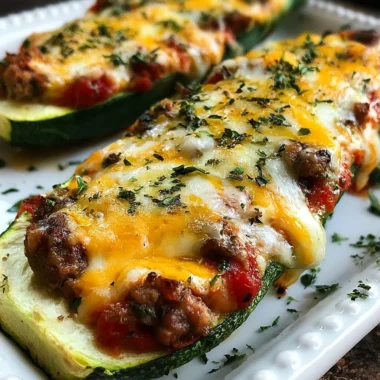Baked Cheesy Stuffed Zucchini Boats Recipe