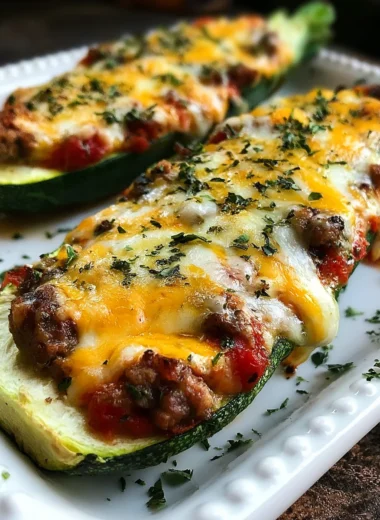 Baked Cheesy Stuffed Zucchini Boats Recipe