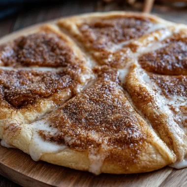 Cinnamon Sugar Dessert Pizza Recipe with Buttery Crescent Crust
