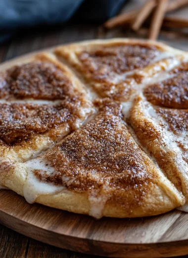 Cinnamon Sugar Dessert Pizza Recipe with Buttery Crescent Crust