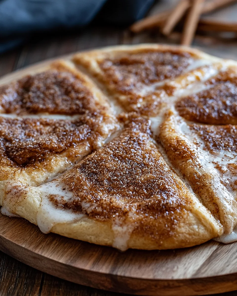 Cinnamon Sugar Dessert Pizza Recipe with Buttery Crescent Crust