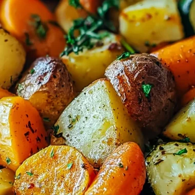 Garlic Herb Roasted Potatoes, Carrots, and Zucchini Recipe