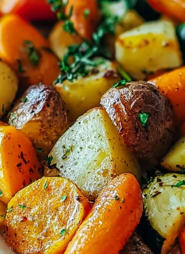 Garlic Herb Roasted Potatoes, Carrots, and Zucchini Recipe