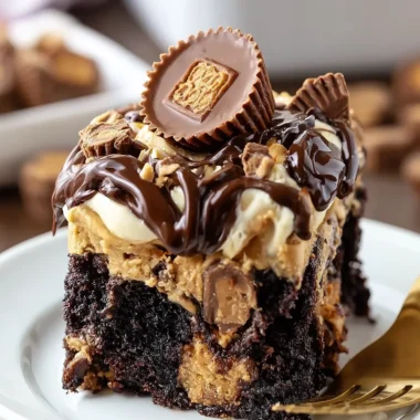 Indulgent Reese's Chocolate Peanut Butter Cup Earthquake Cake Recipe