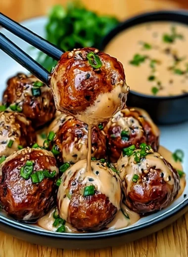 Korean BBQ Meatballs with Spicy Mayo Dip Recipe