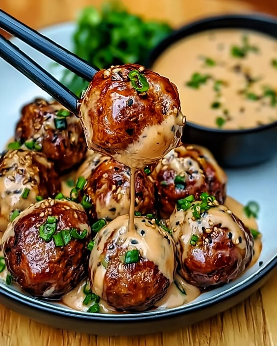 Korean BBQ Meatballs with Spicy Mayo Dip Recipe