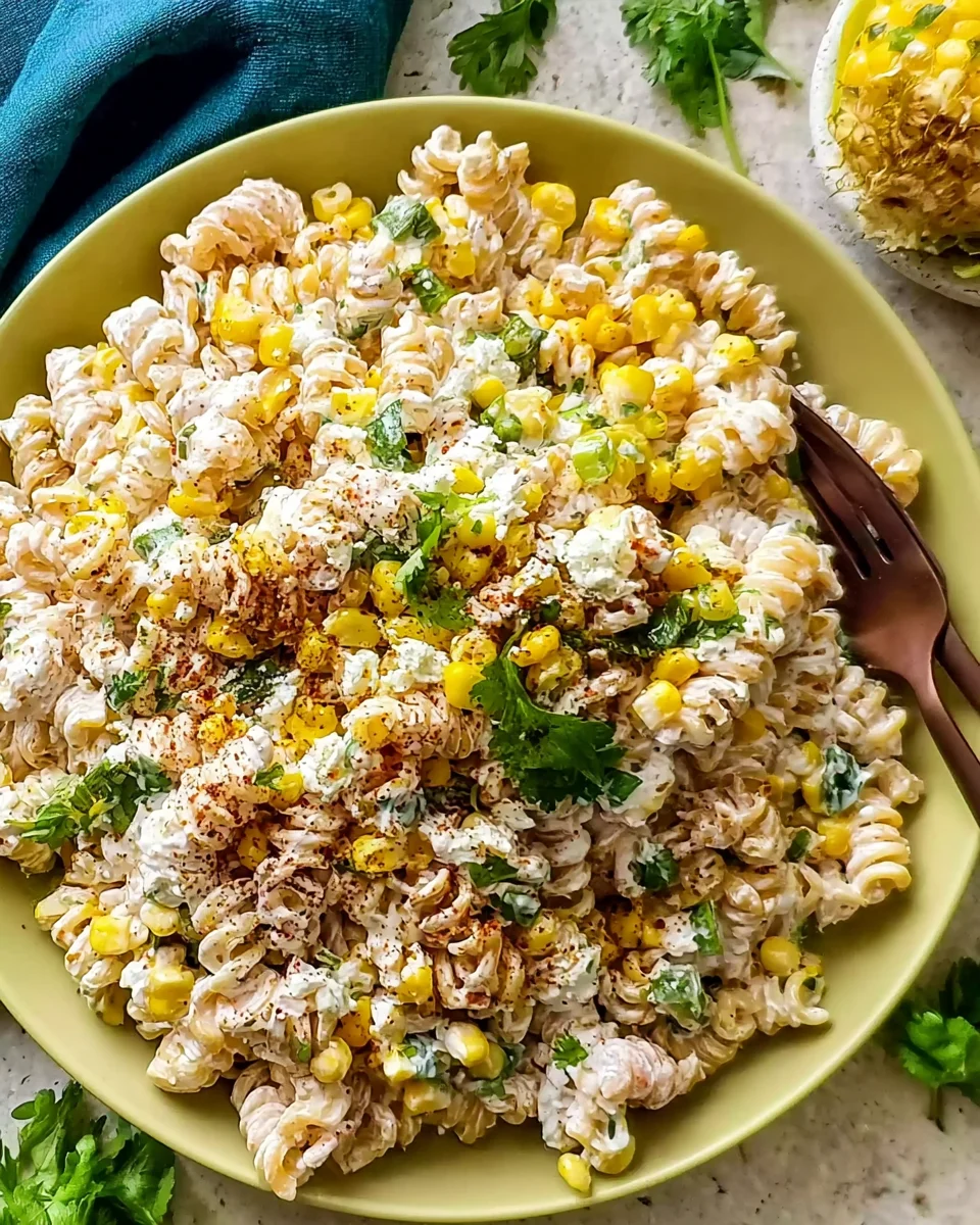 Tasty Elote Pasta Salad Recipe with Greek Yogurt
