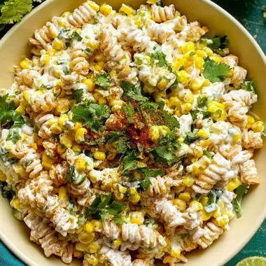 Tasty Elote Pasta Salad Recipe with Greek Yogurt