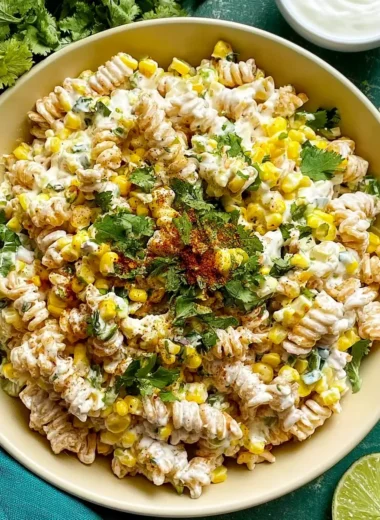 Tasty Elote Pasta Salad Recipe with Greek Yogurt