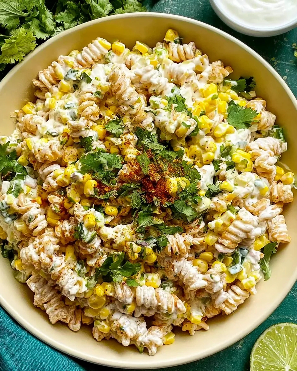Tasty Elote Pasta Salad Recipe with Greek Yogurt