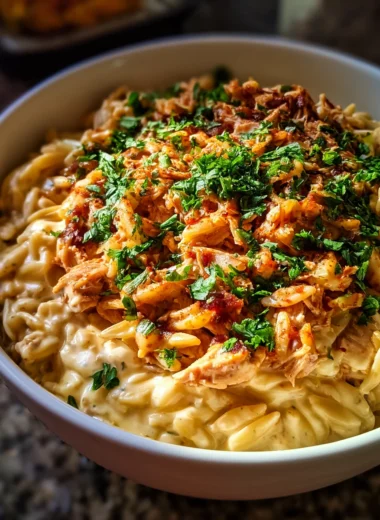 Creamy Bold BBQ Ranch White Cheddar Chicken Orzo Recipe
