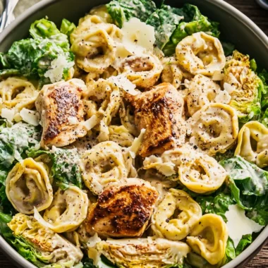 Deliciously Easy Blackstone Chicken Caesar Tortellini Recipe
