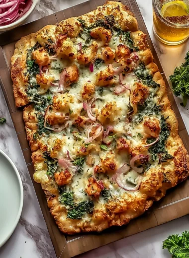 Easy Chicken Spinach Flatbread Recipe