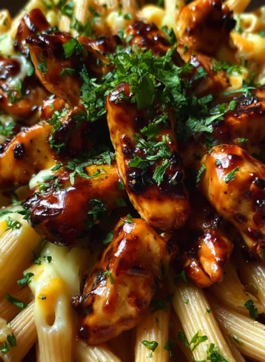 Sticky Honey Pepper Jack Chicken Pasta Recipe